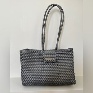 MADELEINE VIEIRA Woven Grey Tote Bag Neutral Market Beach Commute Office Travel